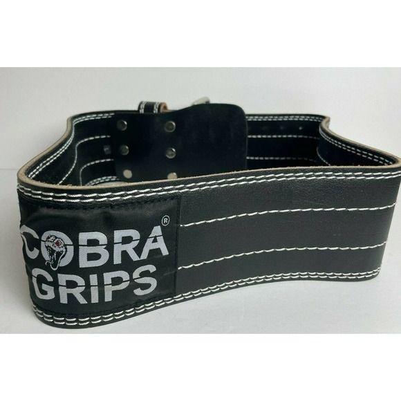 Cobra Grips Weight Power Lifting Belt 4" Wide Premium Genuine Cowhide Adjustable - Picture 2 of 5